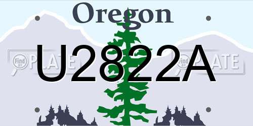 U2822A Oregon License Plate