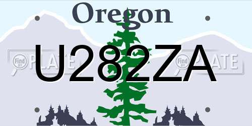 U282ZA Oregon License Plate