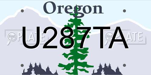 U287TA Oregon License Plate