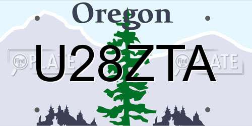 U28ZTA Oregon License Plate