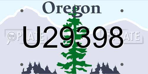 U29398 Oregon License Plate