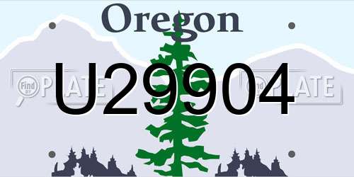 U29904 Oregon License Plate