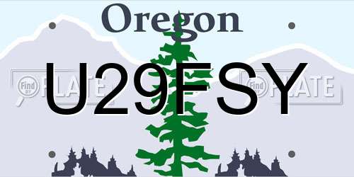 U29FSY Oregon License Plate