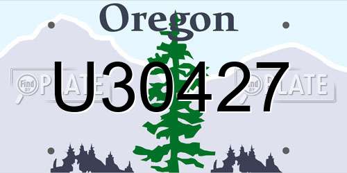 U30427 Oregon License Plate