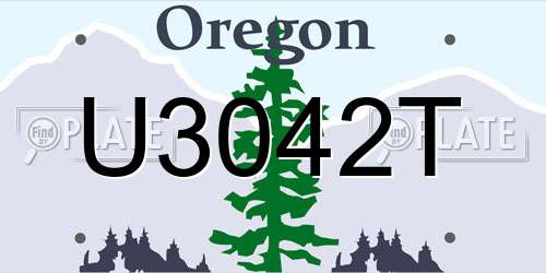 U3042T Oregon License Plate