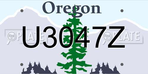 U3047Z Oregon License Plate