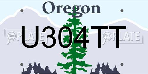 U304TT Oregon License Plate