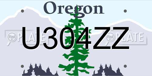 U304ZZ Oregon License Plate