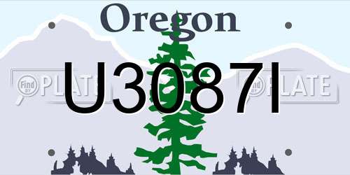 U3087I Oregon License Plate