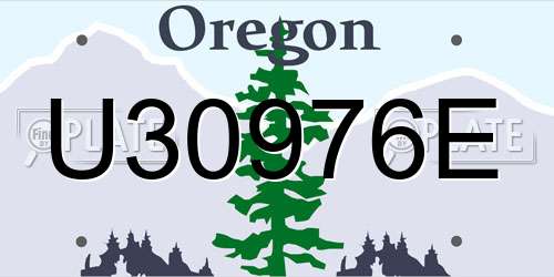 U30976E Oregon License Plate