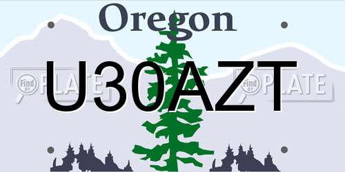 U30AZT Oregon License Plate