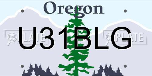 U31BLG Oregon License Plate