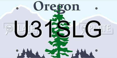 U31SLG Oregon License Plate