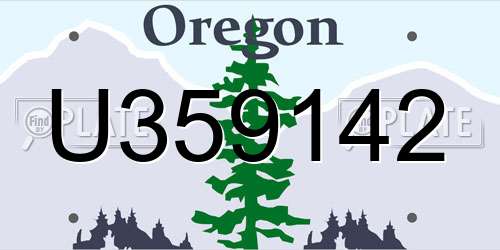 U359142 Oregon License Plate