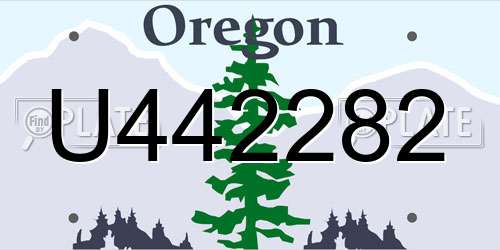 U442282 Oregon License Plate