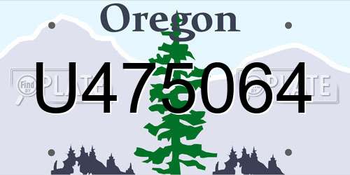 U475064 Oregon License Plate