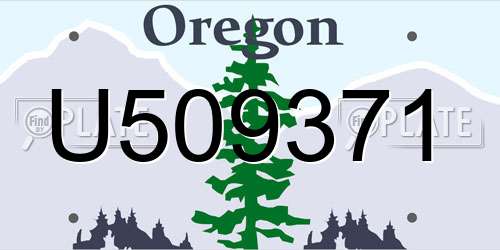 U509371 Oregon License Plate