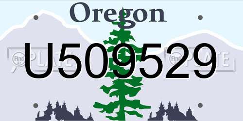 U509529 Oregon License Plate
