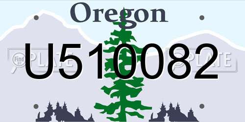 U510082 Oregon License Plate