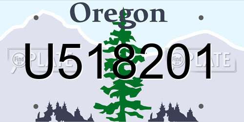 U518201 Oregon License Plate