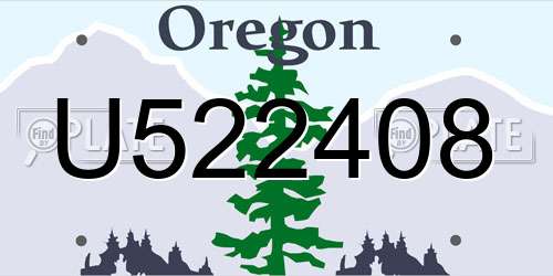 U522408 Oregon License Plate