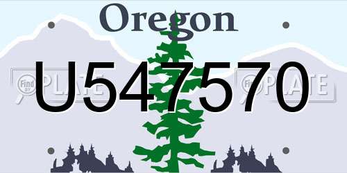 U547570 Oregon License Plate