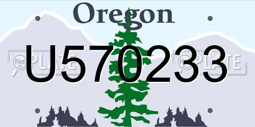 U570233 Oregon License Plate