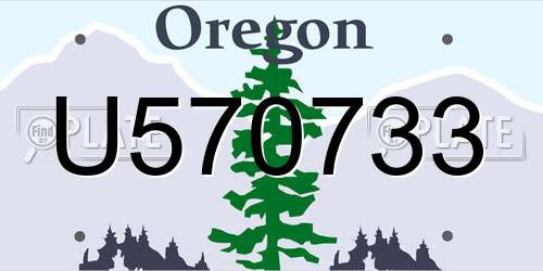 U570733 Oregon License Plate