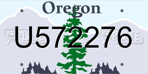U572276 Oregon License Plate