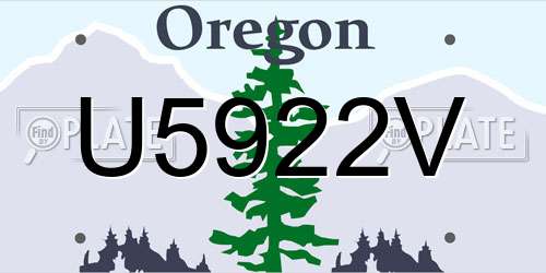 U5922V Oregon License Plate