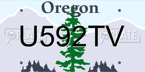 U592TV Oregon License Plate