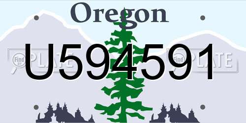 U594591 Oregon License Plate