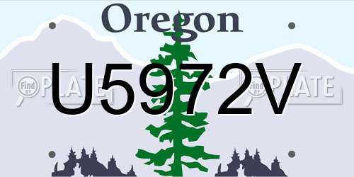 U5972V Oregon License Plate