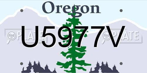 U5977V Oregon License Plate