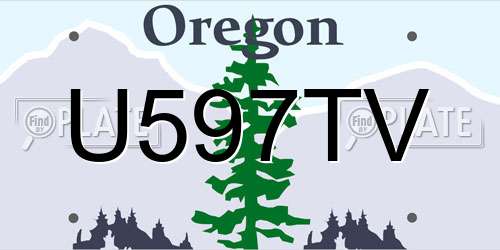 U597TV Oregon License Plate