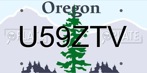 U59ZTV Oregon License Plate