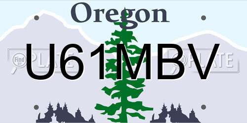U61MBV Oregon License Plate