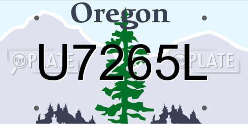 U7265L Oregon License Plate