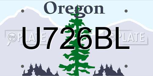 U726BL Oregon License Plate