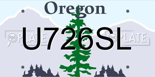 U726SL Oregon License Plate