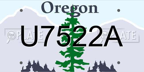 U7522A Oregon License Plate