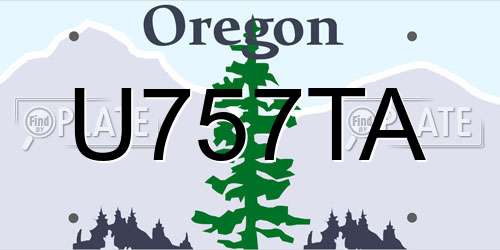 U757TA Oregon License Plate