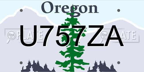U757ZA Oregon License Plate