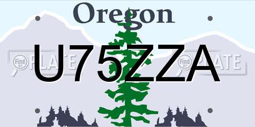 U75ZZA Oregon License Plate