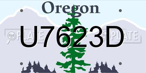 U7623D Oregon License Plate