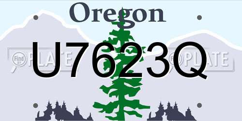 U7623Q Oregon License Plate