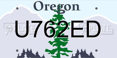 U762ED Oregon License Plate