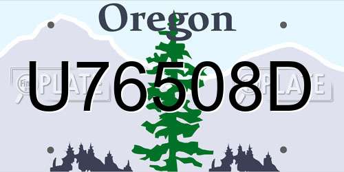 U76508D Oregon License Plate