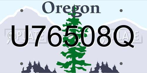 U76508Q Oregon License Plate