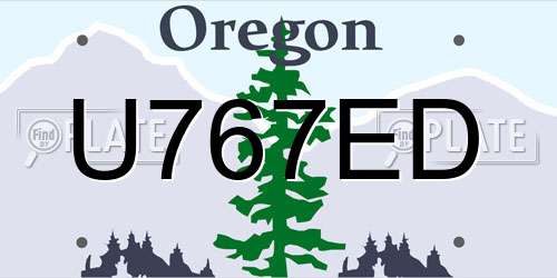 U767ED Oregon License Plate